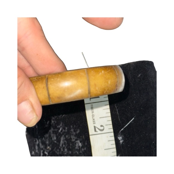 Vintage handmade for  Aziono Wide Bangle Bracelet Brass & Horn serial no - Picture 7 of 16